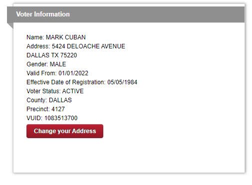 mark cuban voter registration
