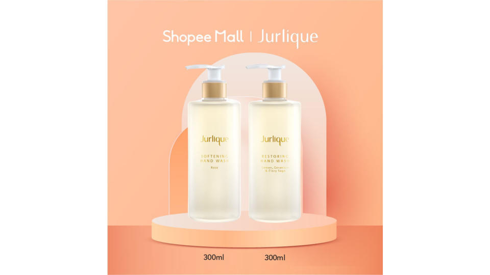 A product shot of two Shopee x Jurlique Hand Wash.