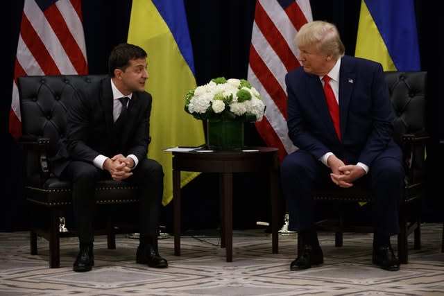 Ukrainian President Volodymyr Zelenskiy with US President Donald Trump in New York