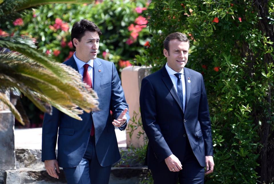 Emmanuel Macron y Justin Trudeau/Reuters