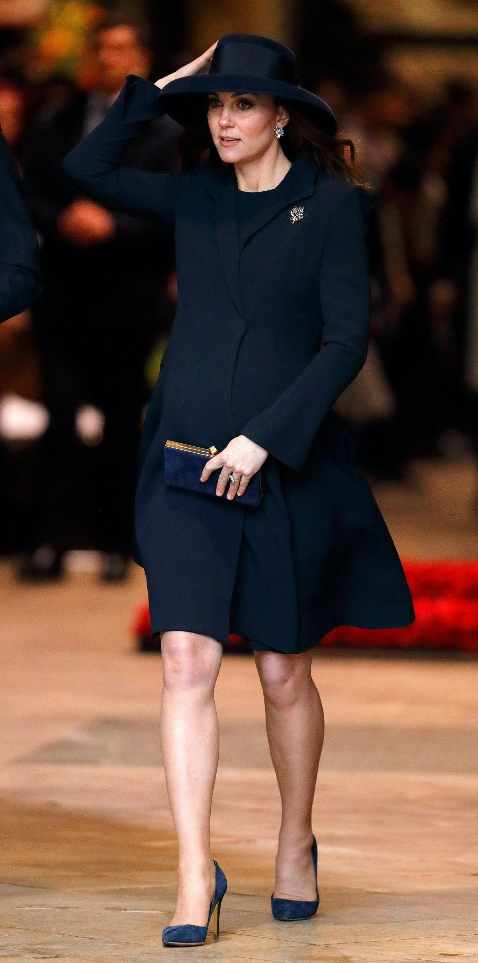 kate middleton march 2018 dark blue dress