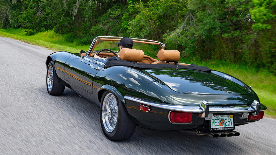 A reimagined Jaguar E-Type restomod from Florida-based E.C.D. Automotive Design.