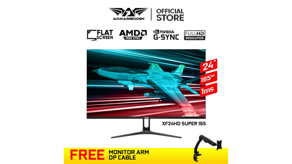 Armaggeddon Pixxel+ Xtreme XF24HD Super Gaming Monitor l 165hz Refresh Rate l 1ms Response Time. (Photo: Shopee SG)