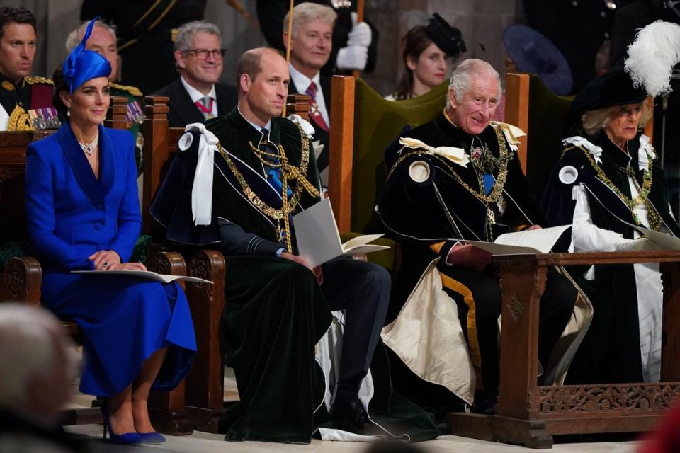 The Princess of Wales and the Prince of Wales with the King and Queen (Andrew Milligan/PA) (PA Wire)