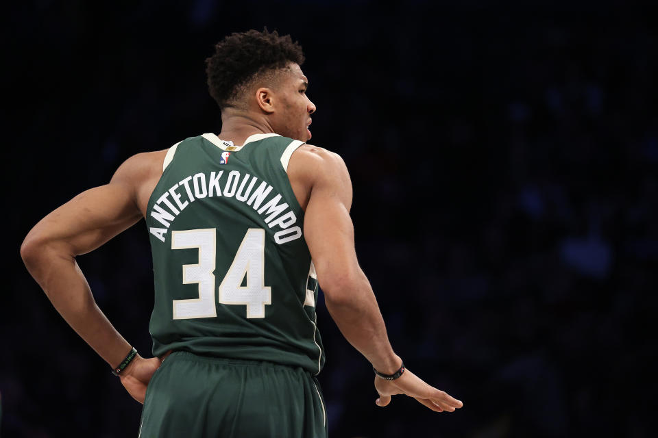 Giannis Antetokounmpo has been the best player on both ends of the floor this NBA season. (Al Bello/Getty Images)