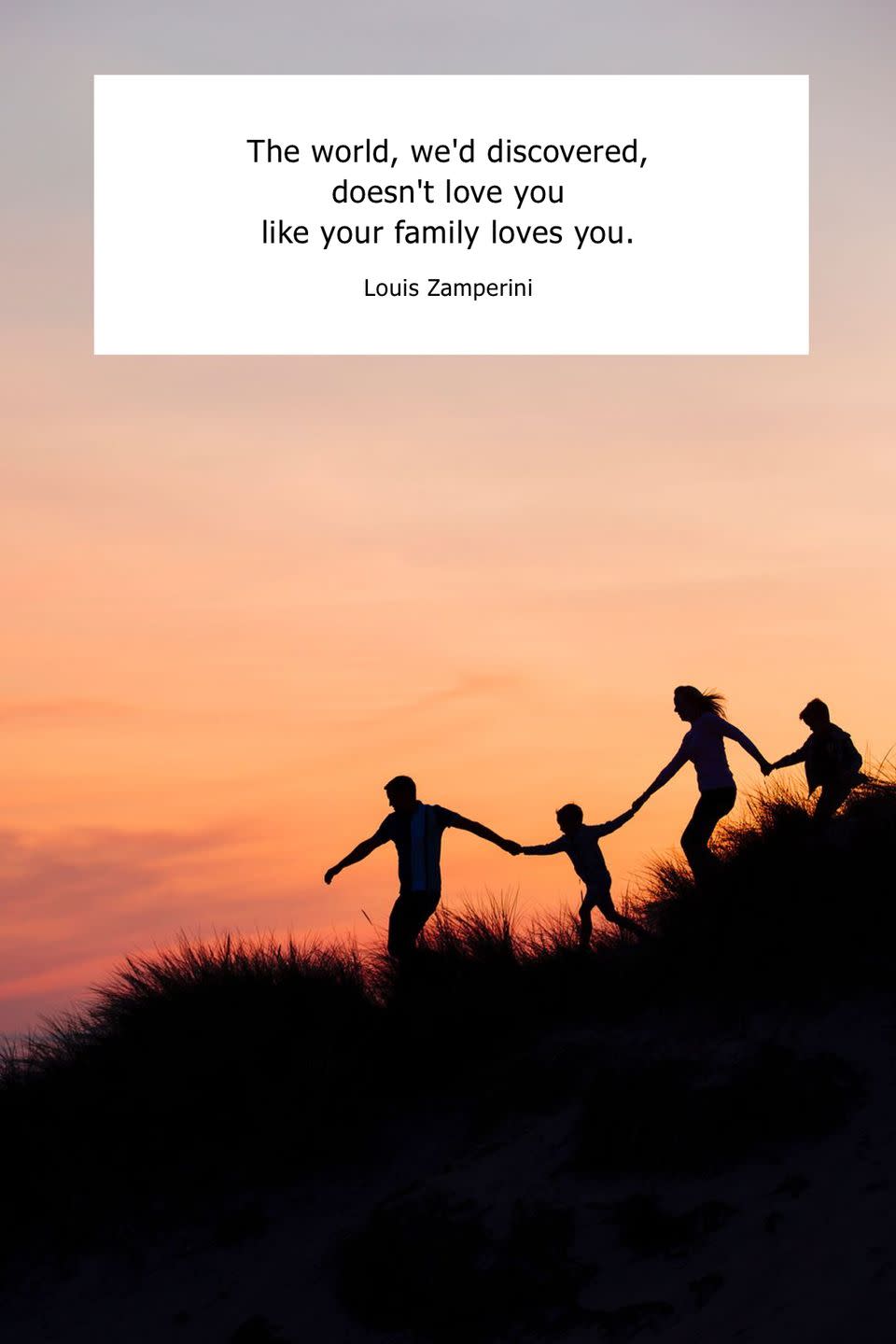 <p>"The world, we'd discovered, doesn't love you like your family loves you."</p>