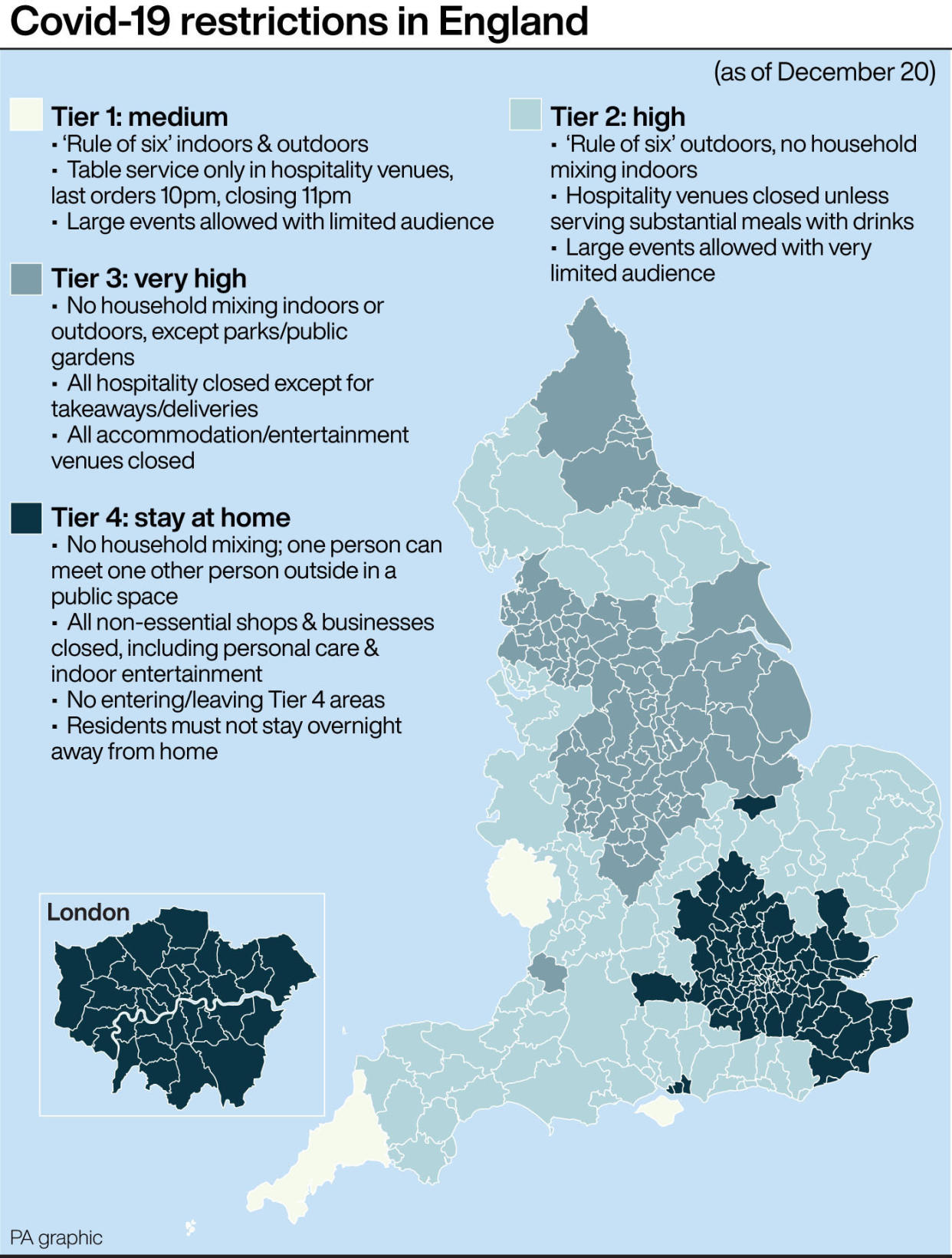 COVID-19 restrictions in England. (PA)