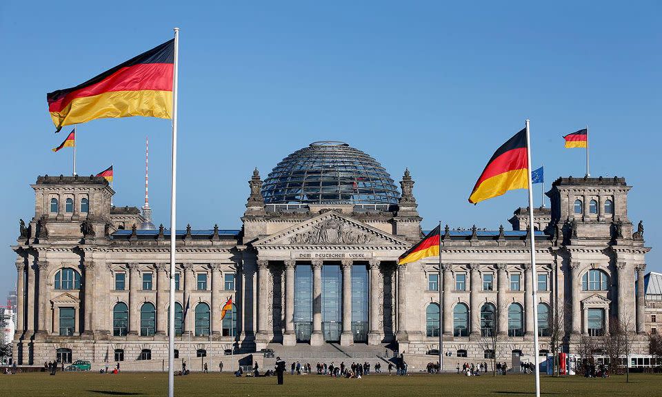 Two Chinese tourists were detained in Berlin for making the Hitler salute. Photo: AP