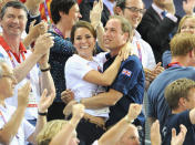 Catherine, Duchess of Cambridge and Prince William, Duke of Cambridge during Day 6 of the London 2012 Olympic Games at Velodrome on August 2, 2012 in London, England. (Photo by Pascal Le Segretain/Getty Images)