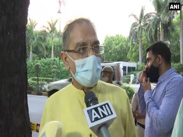 Former Jammu and Kashmir Deputy Chief Minister and BJP leader Kavinder Gupta speaking to ANI