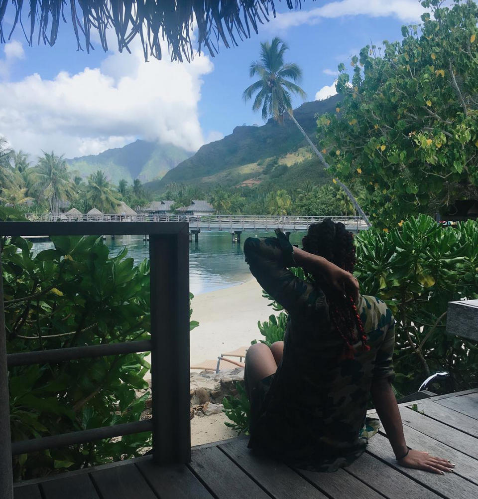 <p>How better to escape the online haters than a vacation in paradise? Olympian Gabby Douglas takes a much needed break and embraces the "vaca vibes." </p>