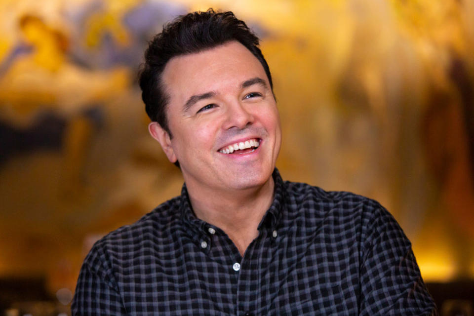 Seth MacFarlane laughs