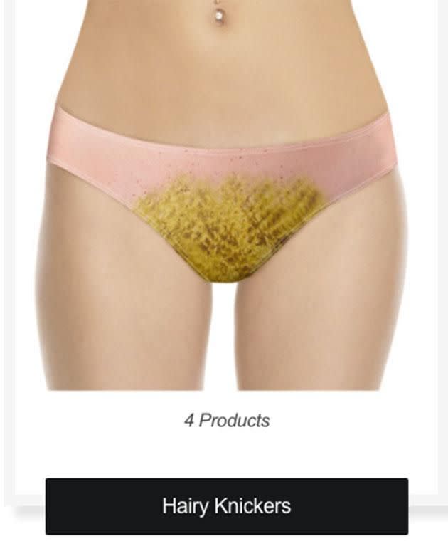 The company also sells hairy knickers. Photo: Contrado