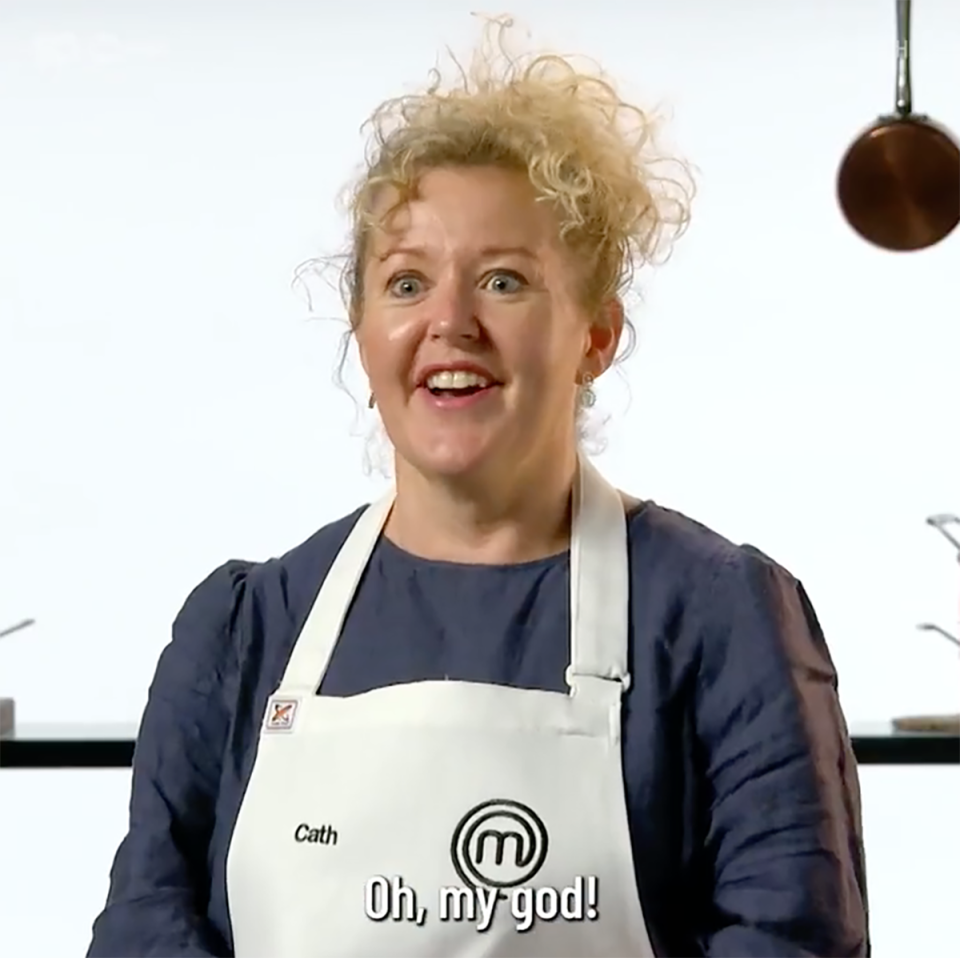 MasterChef’s Cath Collins saying 'Oh my god'.