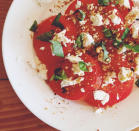 <p>Tomato, feta, fresh basil and dried herbs [Photo: Instagram/eatandseek_] </p>