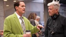 <p>MacLachlin (in Dougie’s green suit) with Lynch.<br>(Photo: Showtime/Paramount/CBS Home Entertainment) </p>