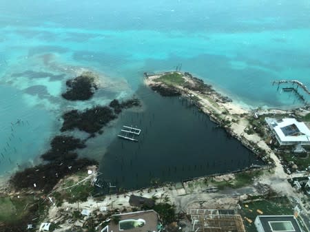 Aerial view shows devastation after hurricane Dorian hit the Abaco Islands in the Bahamas