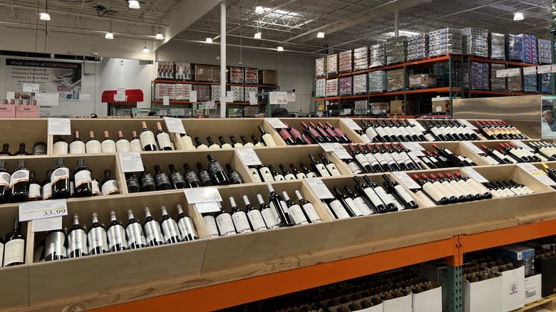 wine selection at Costco