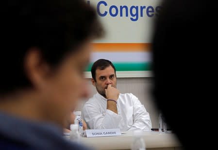 Rahul Gandhi, leader of India's main opposition Congress party, attends a Congress Working Committee (CWC) meeting in New Delhi