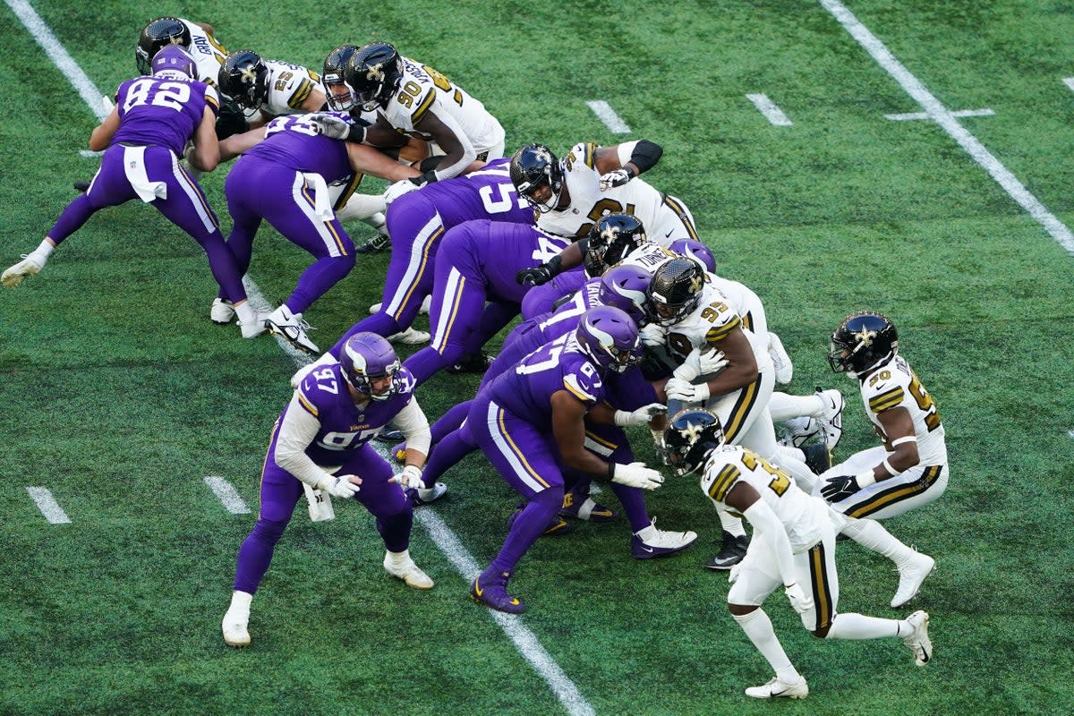 Vikings edged out a thrilling 28-25 contest with New Orleans Saints at Tottenham Hotspur Stadium (Zac Goodwin/PA) (PA Wire)