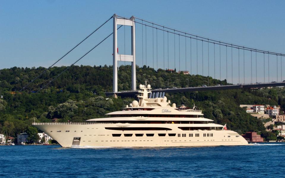 The Dilbar luxury yacht owned by Russian billionaire Alisher Usmanov - &#xa0;YORUK ISIK