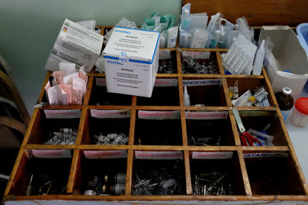 Vaccines, medicines and other medical supplies are seen at the Jose Gregorio Hernandez hospital in the slum of Catia in Caracas, Venezuela November 20, 2018. Picture taken November 20, 2018. REUTERS/Marco Bello