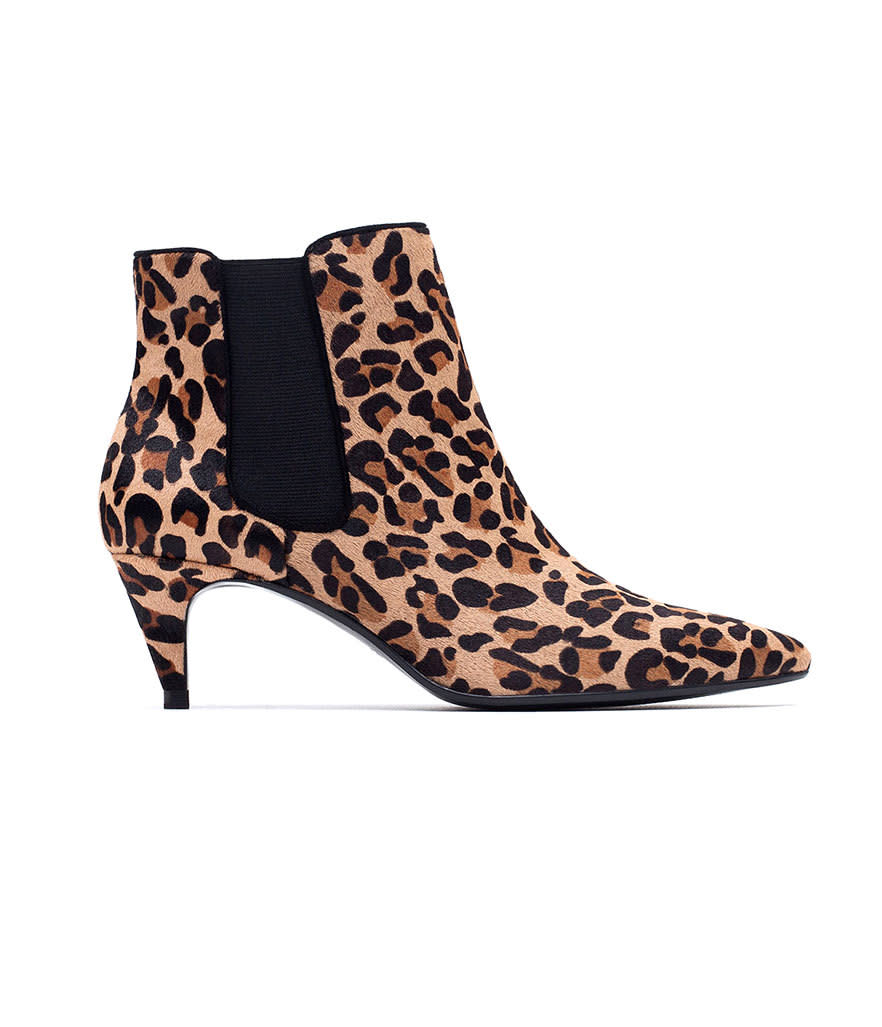 Zara High-Heel Printed Leather Ankle Boots