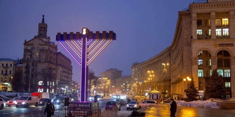 Hanukkah on Maidan Nezalezhnosti in Kyiv