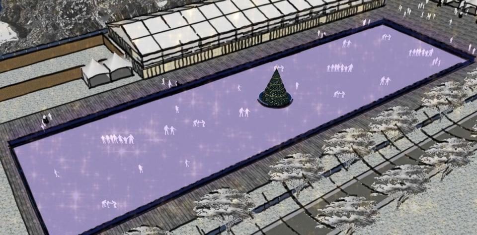 An artist impression of the 2,800sqm ice rink (K&C)