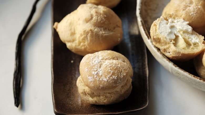 cream puffs on plate 