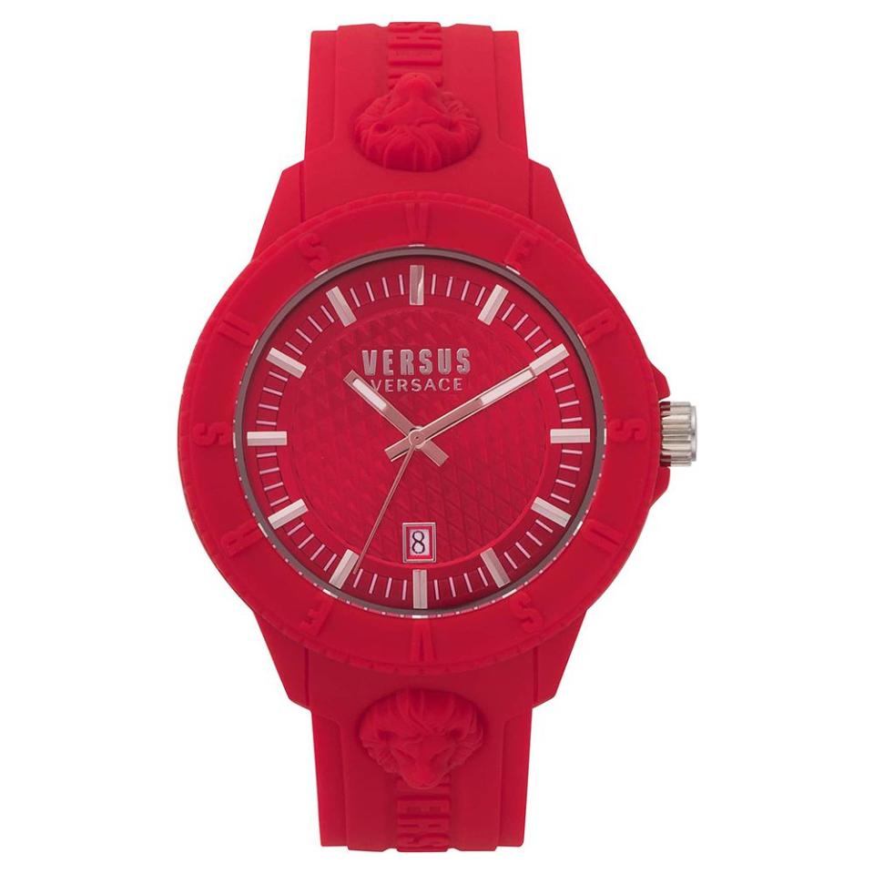 3) Versus by Versace Men's Red Silicone Band Watch