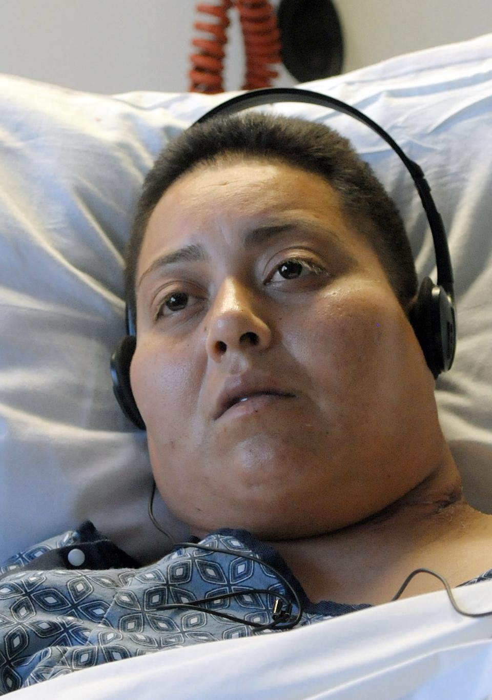 Wanda Liz Gonzalez is arraigned in her hospital room at UMass Memorial Medical Center - University Campus in Worcester in 2018.