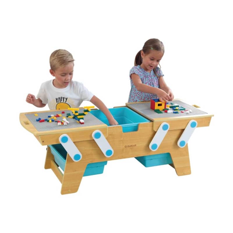 KidKraft Building Bricks Play N Store Wooden Table