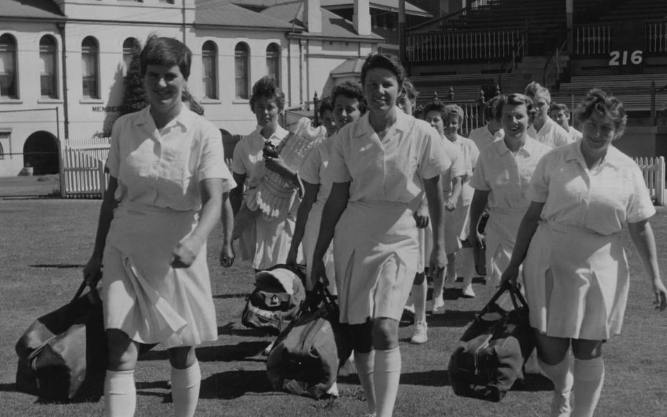 Cecilia Robinson (front and centre) made her Test debut in 1949, in Australia - GETTY IMAGES