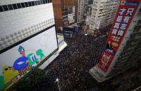 Anti-government New Year's Day demonstration in Hong Kong