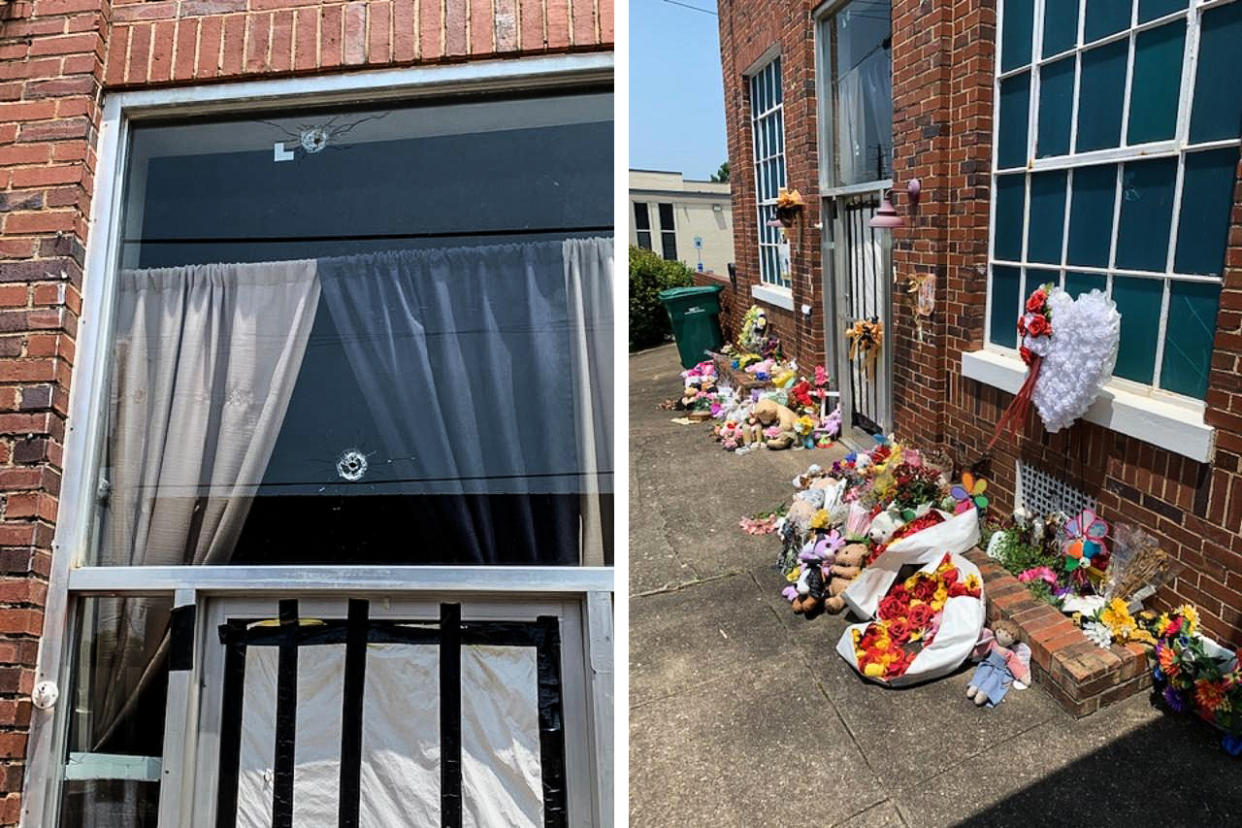 The scene of a shooting at the Mahogany Masterpiece dance studio, on May 31, 2023 in Dadeville, Ala. (Curtis Bunn / NBC News)