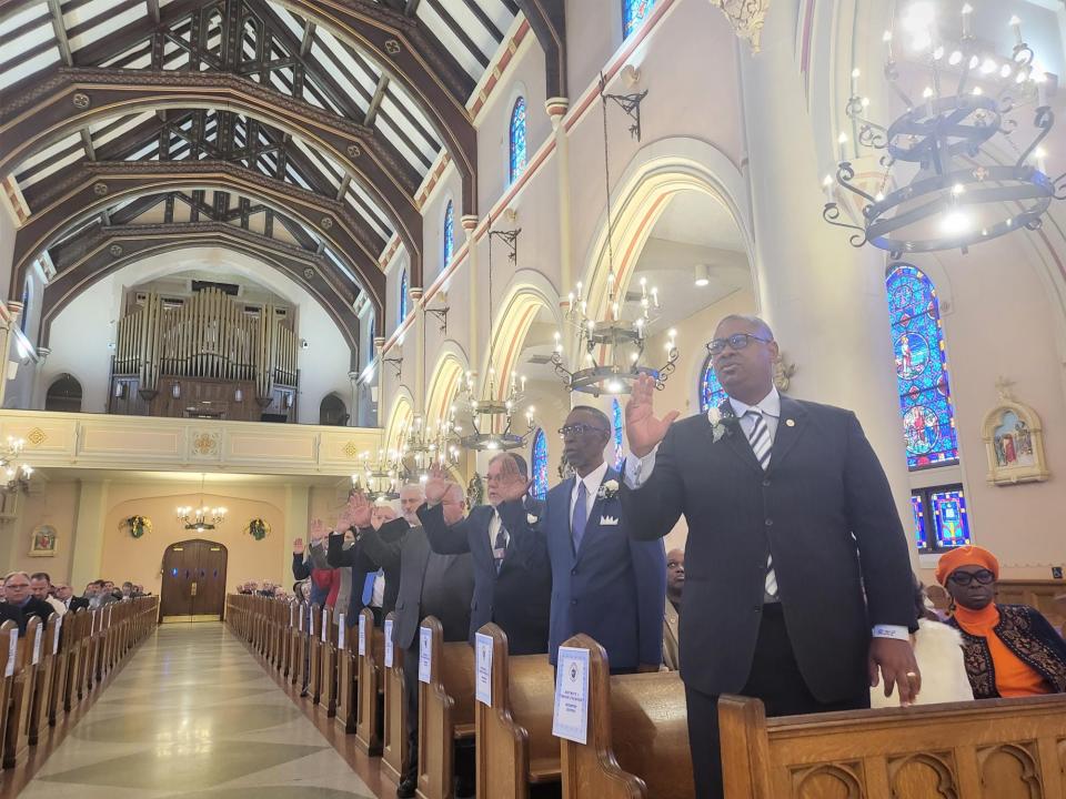 Terrebonne Parish's incoming Parish Council Members of 2024 are sworn into office Thursday, Jan. 4, during Mass at the Francis De Sales Cathedral, 500 Goode St. in Houma.
