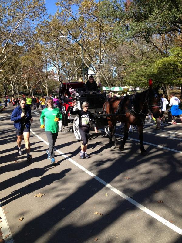 The #unofficial #NYCMarathon is being run in all directions ... And by all types of participants
