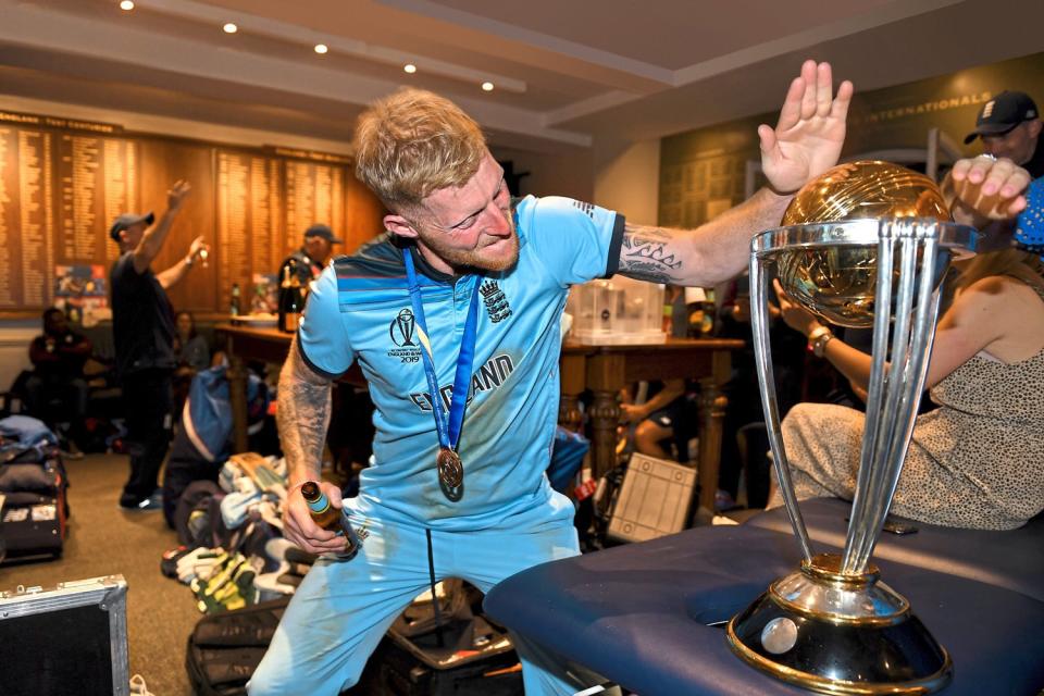 Ben Stokes celebrates with the trophy (Gareth Copley-IDI/IDI via Getty Images)