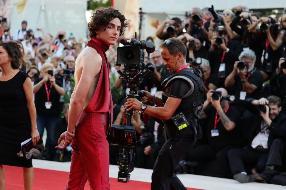 Chalamet puts a mark in the fashion history books at the Venice Film Festival, 2022 (Getty Images)