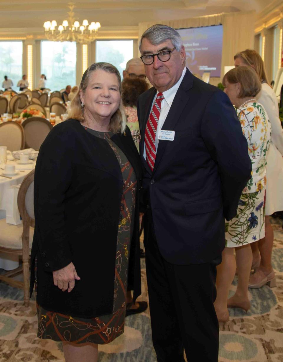 Michael Pucillo, a former Town Council president, has been named the new president of the Palm Beach Civic Association. He is shown with Mayor Danielle Moore in January at the association's Signature Speaker Series Luncheon at The Beach Club.