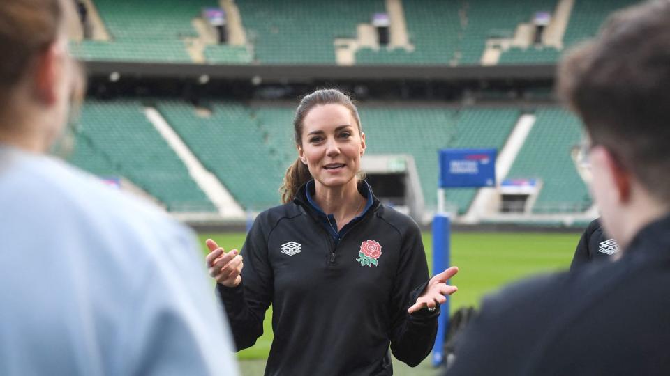 The Duchess of Cambridge Joins England Rugby Training Session