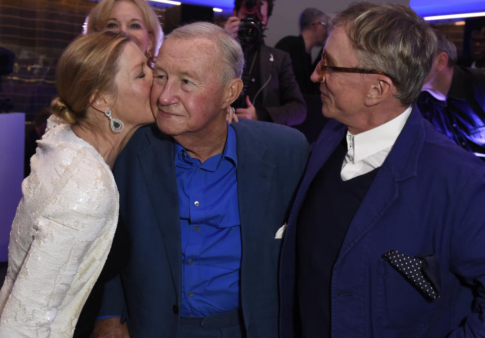 LONDON, ENGLAND - NOVEMBER 22: Vicki Conran Sir Terence Conran Jasper Conran attend the launch of the new Design Museum co-hosted by Alexandra Shulman, Sir Terence Conran & Deyan Sudjic on November 22, 2016 in London, United Kingdom. (Photo by David M. Benett/Dave Benett/Getty Images)