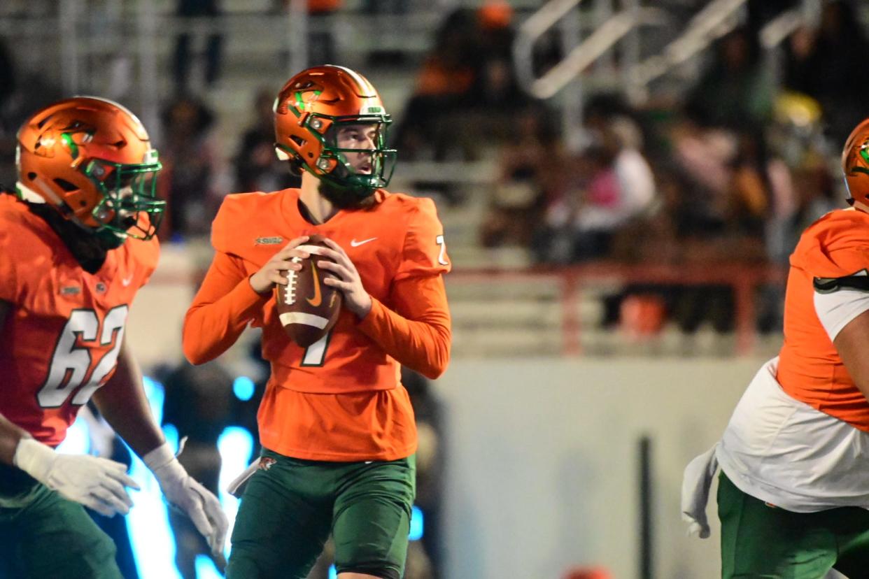 The Florida A&M Rattlers take on the Lincoln California Oaklanders on Ken Riley Field at Bragg Memorial Stadium in Tallahassee, Florida, Saturday, November 11, 2023.