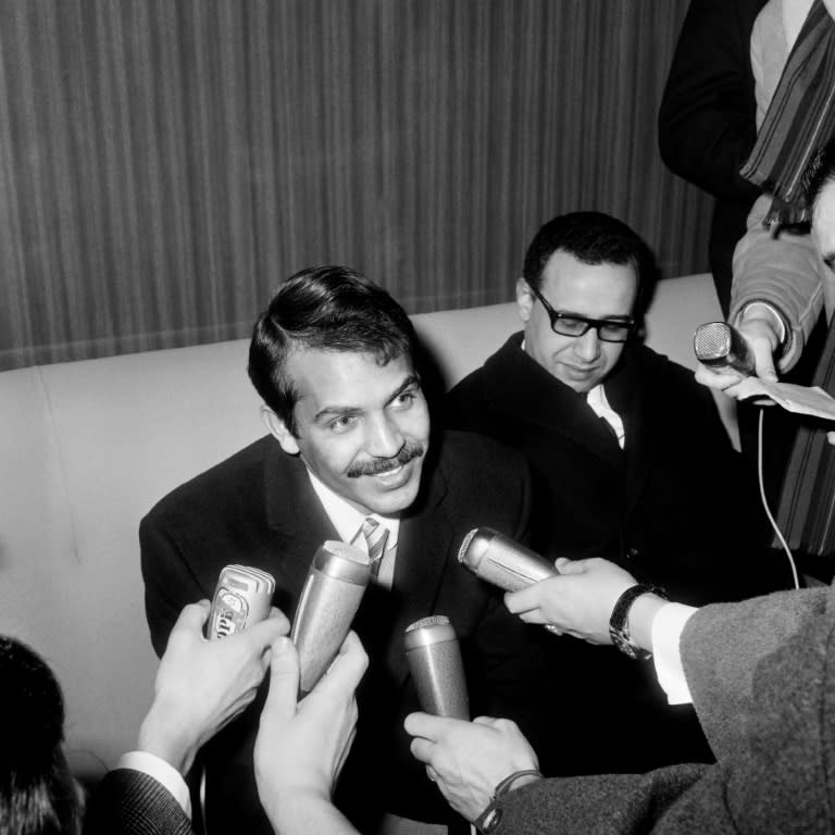 Abdelaziz Bouteflika pictured at Paris' Orly airport on February 21, 1964, when he was then Algeria's foreign minister