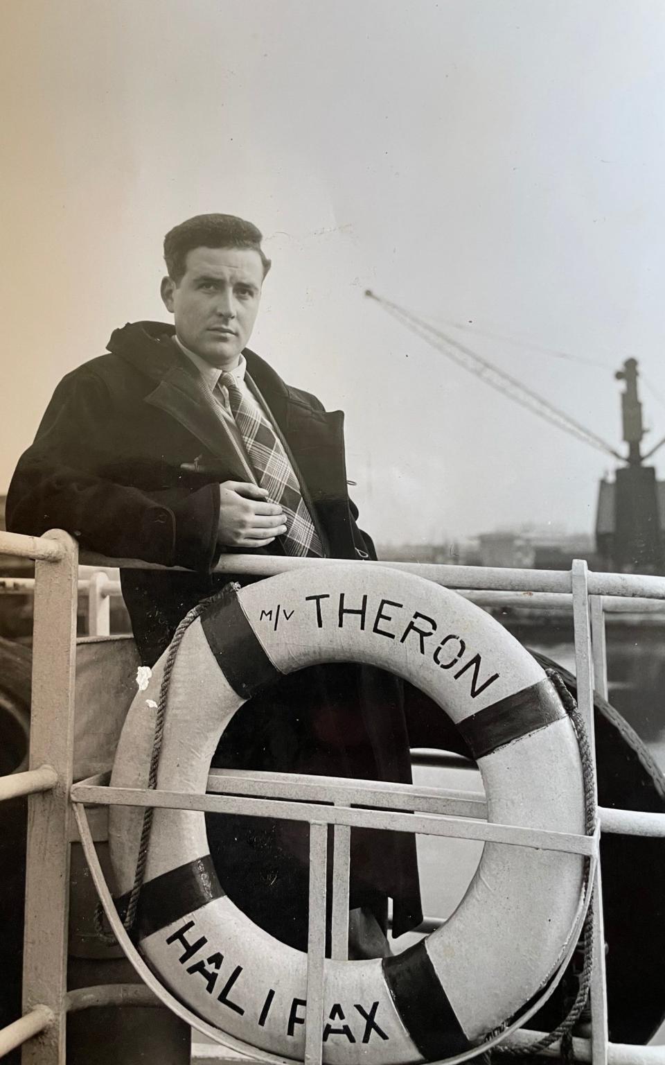 Williams on MV Theron before departing for the Antarctic
