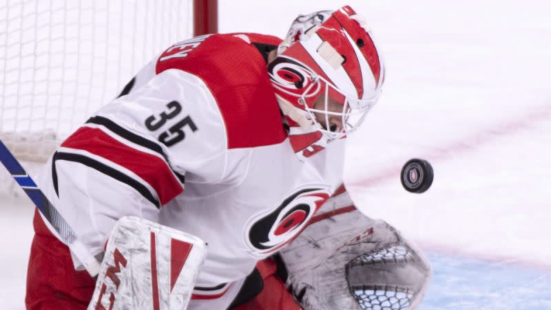 Curtis McElhinney has surprised the NHL with his outstanding play of late. (AP)