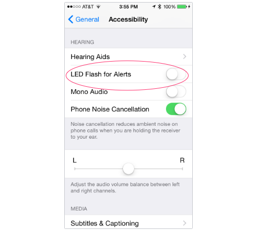 iPhone accessibility settings