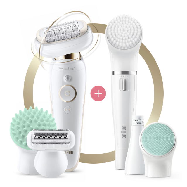 Braun Silk-épil 9 Wet and Dry Epilator with Bonus Facial Cleansing Bru