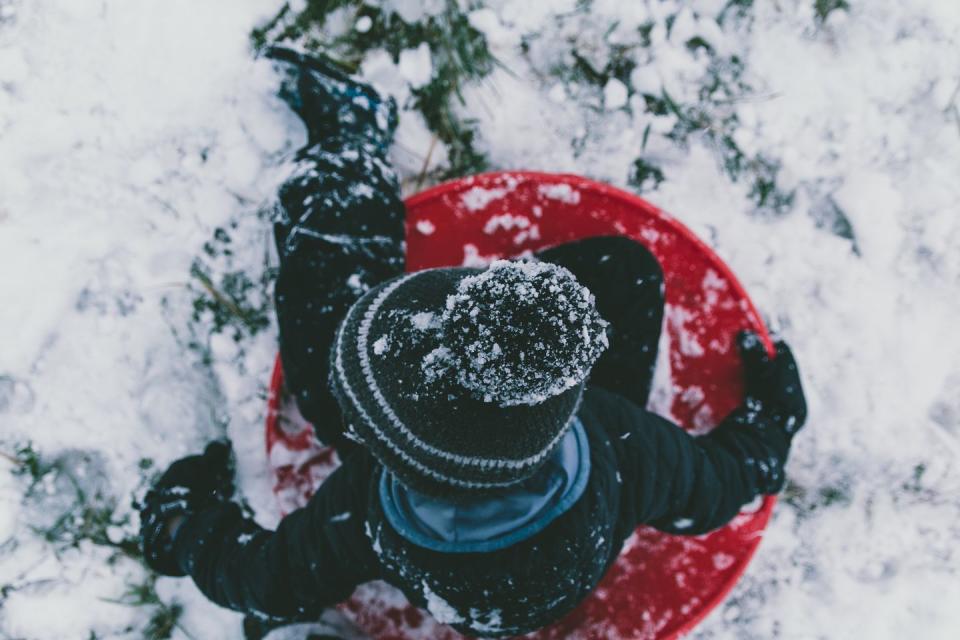 <p>If you live in a winter wonderland, grab the sleds, bundle up, and take your kids to a big hill near you. </p><p><a class="link " href="https://www.amazon.com/Flexible-Flyer-Saucer-Slider-Stadium/dp/B0006N8WYM?tag=syn-yahoo-20&ascsubtag=%5Bartid%7C10072.g.34454588%5Bsrc%7Cyahoo-us" rel="nofollow noopener" target="_blank" data-ylk="slk:SHOP SLED;elm:context_link;itc:0;sec:content-canvas">SHOP SLED</a></p>